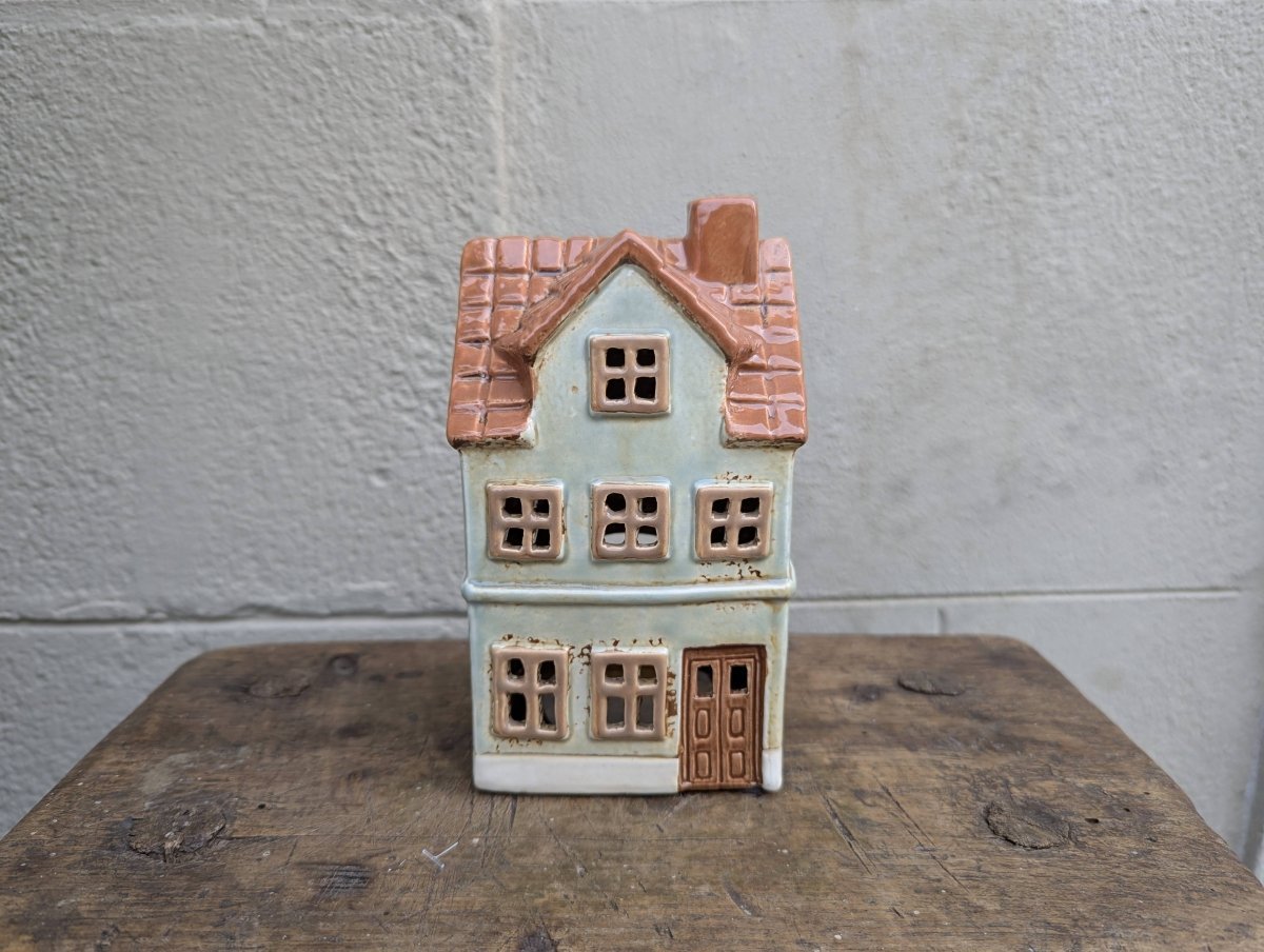 Casa porta candela Beige - | Idee regalo, artigianato, arredamento, design, tessuti e tombolo | Milleidee di Alessandro Magrini, Anghiari, Toscana