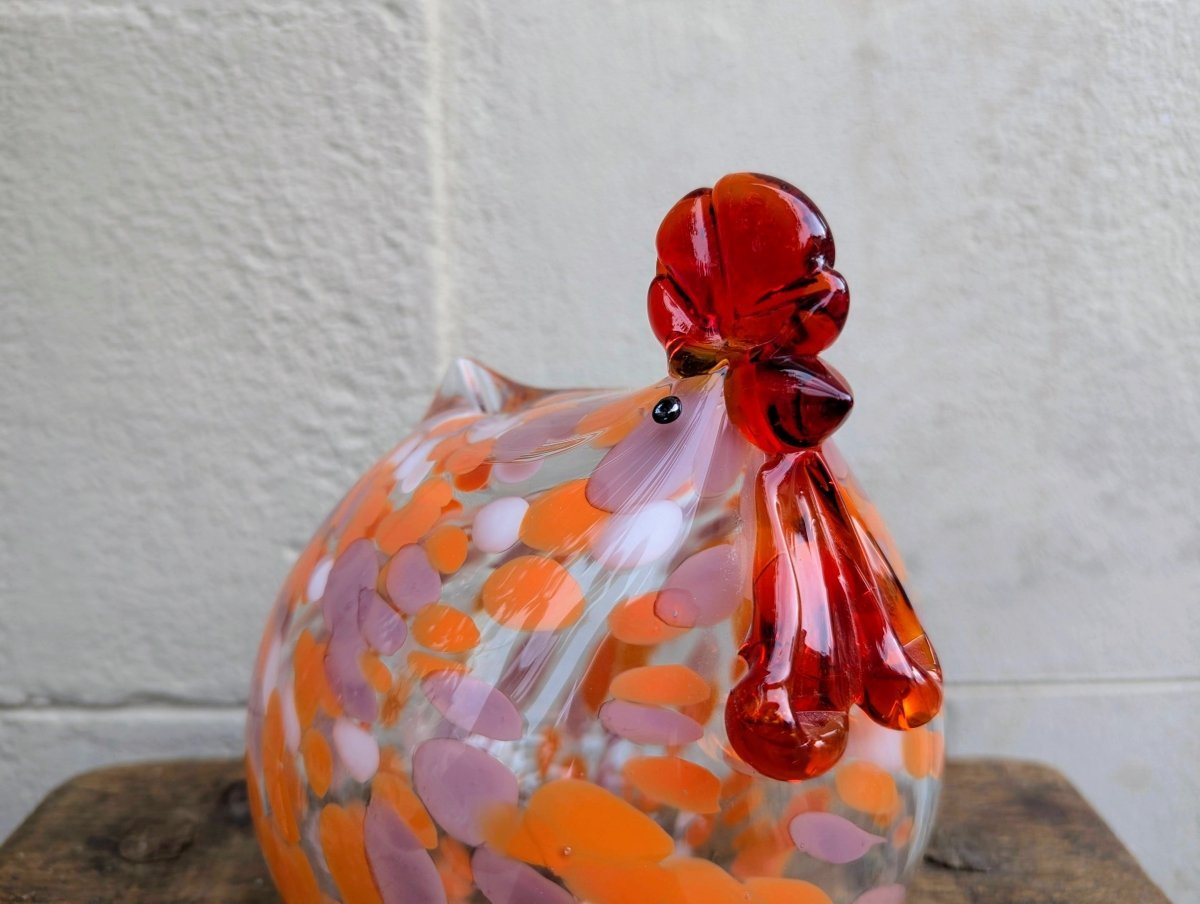 Gallina in Vetro Soffiato - | Idee regalo, artigianato, arredamento, design, tessuti e tombolo | Milleidee di Alessandro Magrini, Anghiari, Toscana