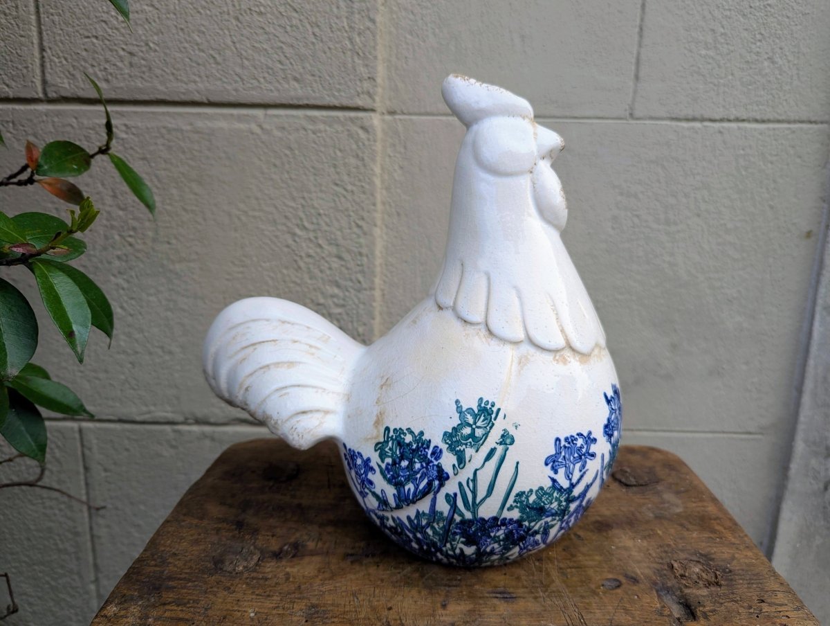 Gallo primavera in ceramica - | Idee regalo, artigianato, arredamento, design, tessuti e tombolo | Milleidee di Alessandro Magrini, Anghiari, Toscana