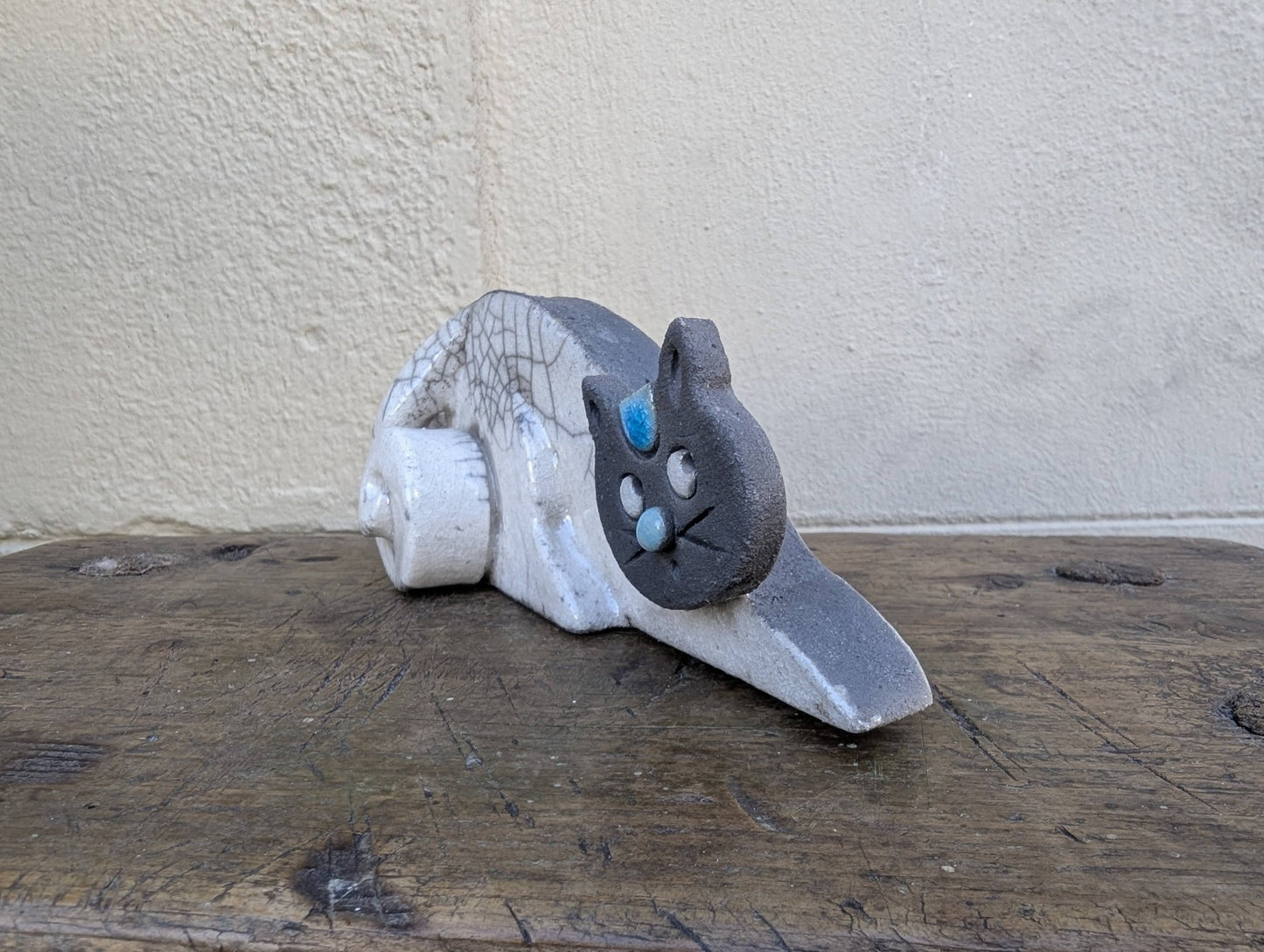 Raku - Gatto Bianco - | Idee regalo, artigianato, arredamento, design, tessuti e tombolo | Milleidee di Alessandro Magrini, Anghiari, Toscana