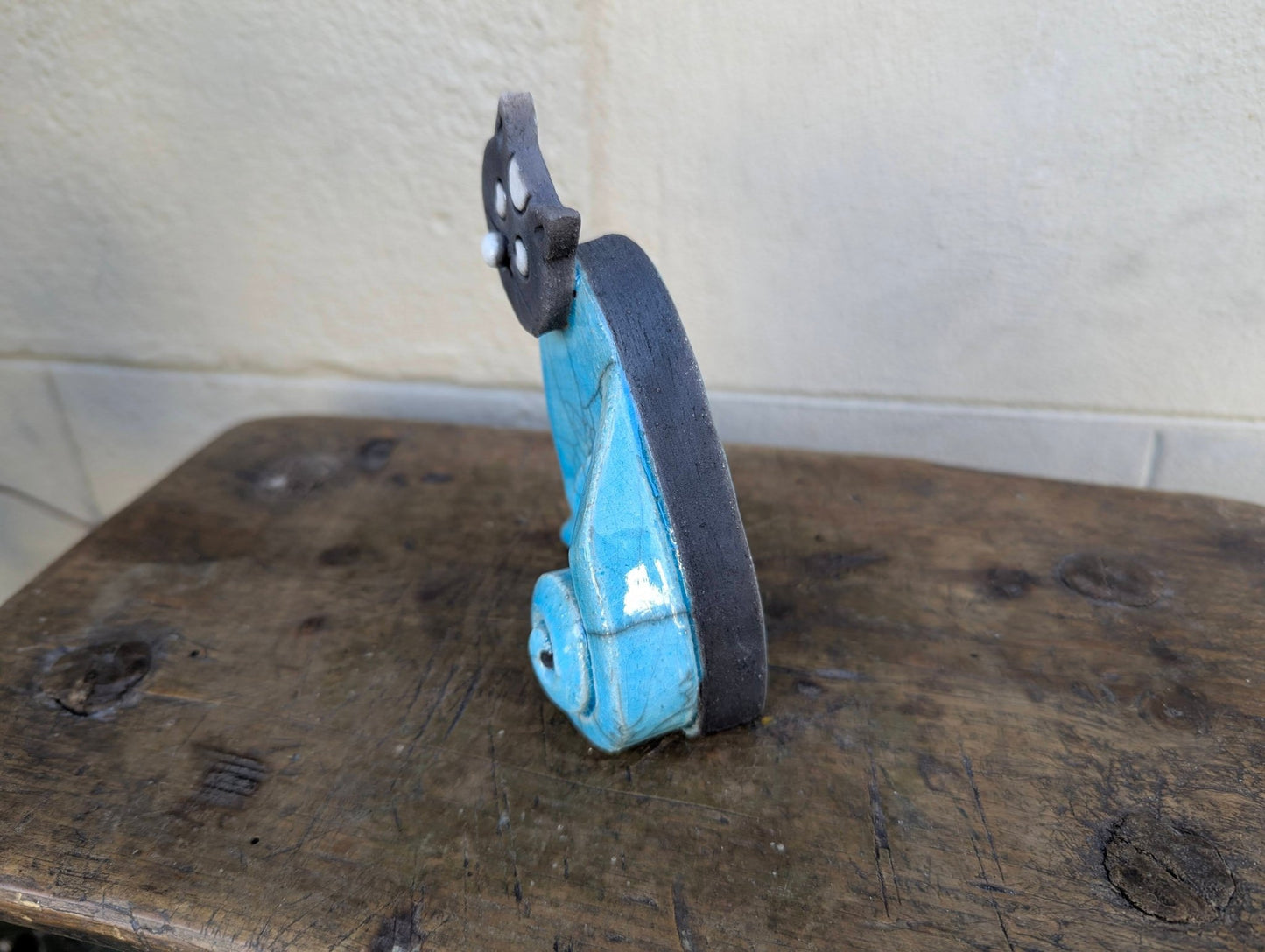 Raku - Gatto Blu - | Idee regalo, artigianato, arredamento, design, tessuti e tombolo | Milleidee di Alessandro Magrini, Anghiari, Toscana