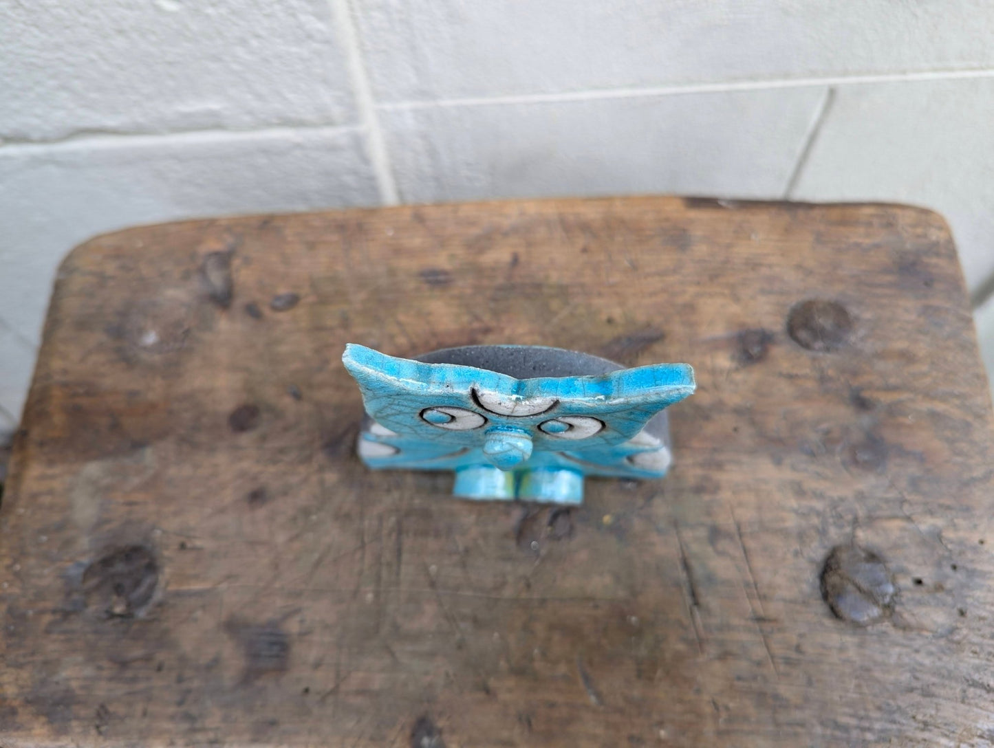 Raku - Gufo Azzurro - | Idee regalo, artigianato, arredamento, design, tessuti e tombolo | Milleidee di Alessandro Magrini, Anghiari, Toscana