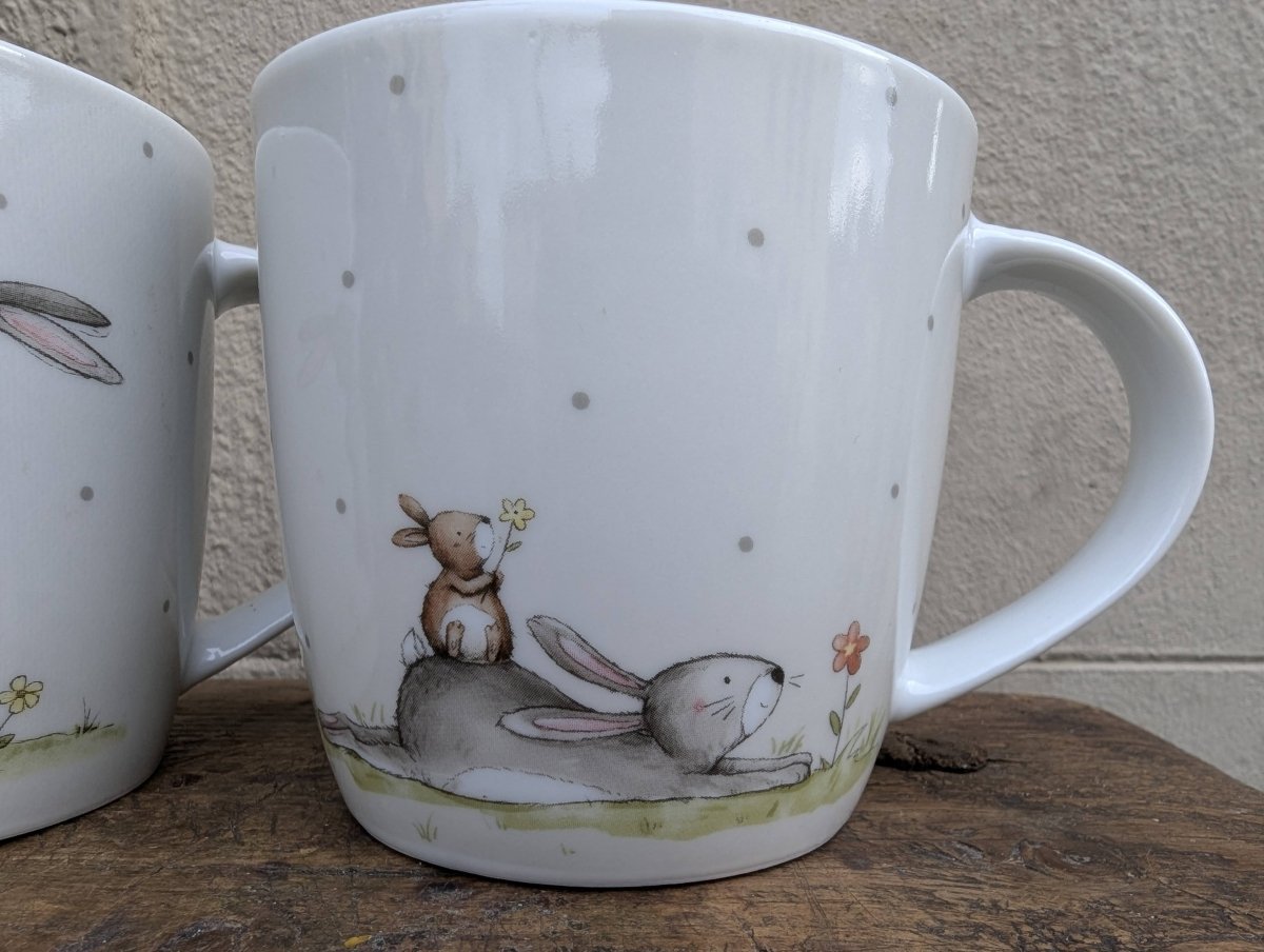 Tazza fantasia Coniglietti - | Idee regalo, artigianato, arredamento, design, tessuti e tombolo | Milleidee di Alessandro Magrini, Anghiari, Toscana