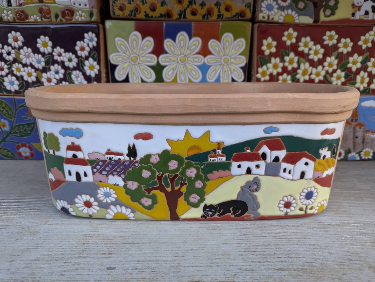 Vasi ovali 32 cm - | Idee regalo, artigianato, arredamento, design, tessuti e tombolo | Milleidee di Alessandro Magrini, Anghiari, Toscana
