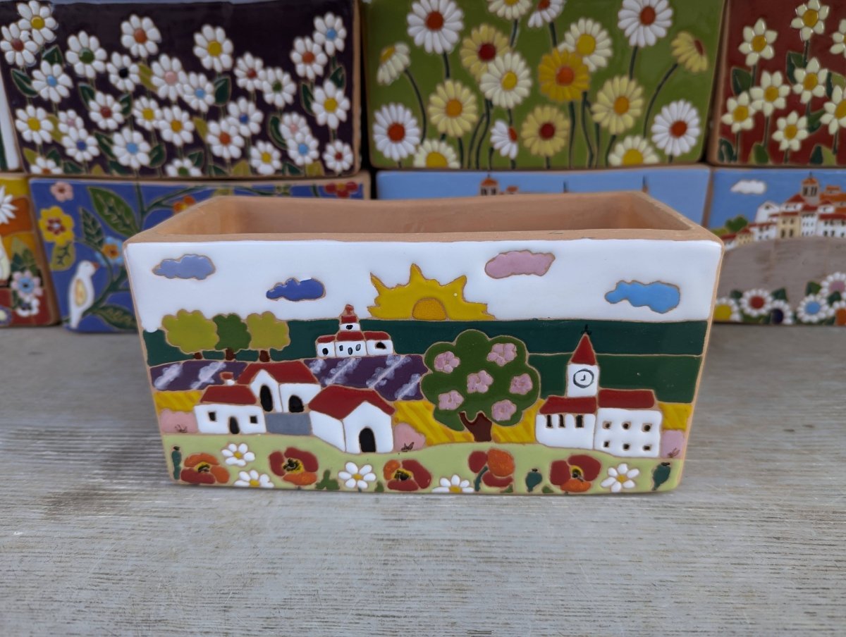 Vasi rettangolari 20 cm - | Idee regalo, artigianato, arredamento, design, tessuti e tombolo | Milleidee di Alessandro Magrini, Anghiari, Toscana