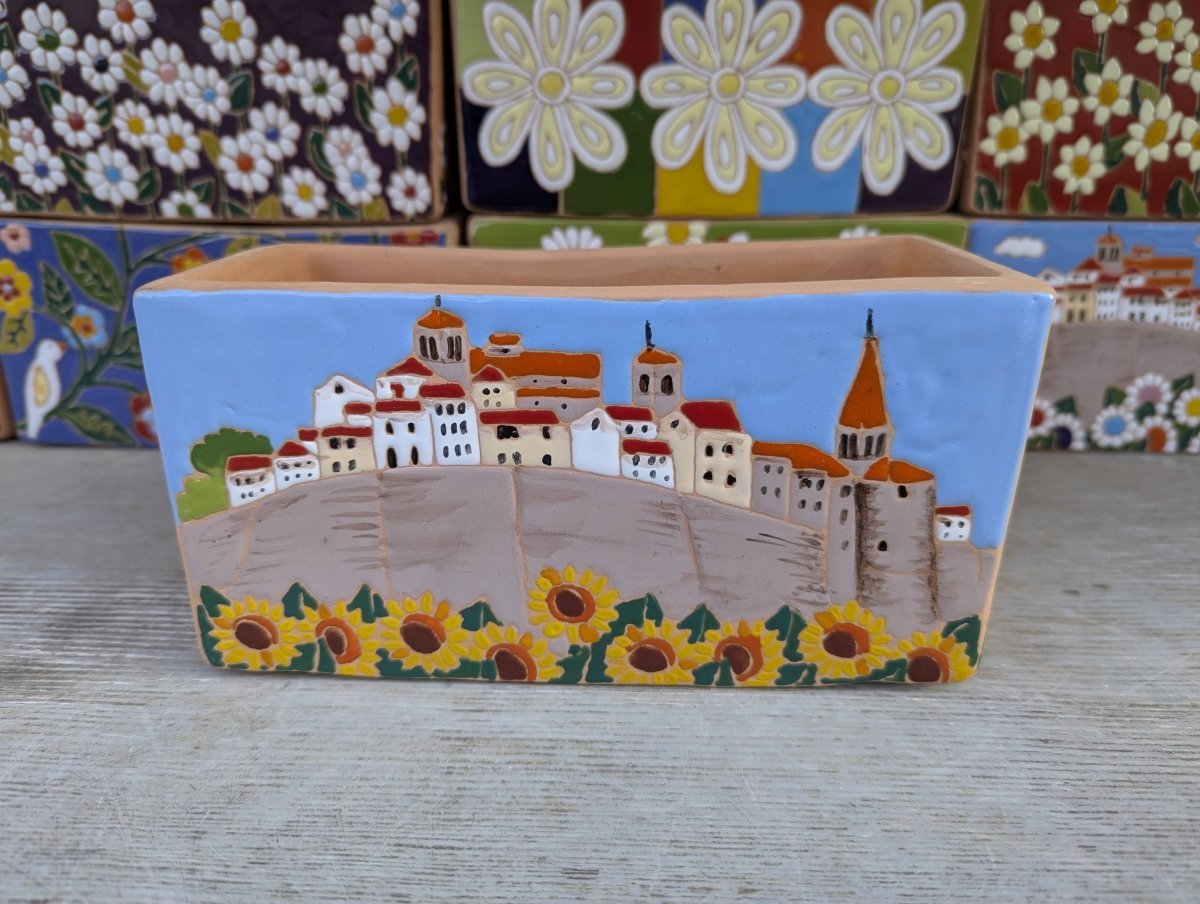 Vasi rettangolari 20 cm - | Idee regalo, artigianato, arredamento, design, tessuti e tombolo | Milleidee di Alessandro Magrini, Anghiari, Toscana