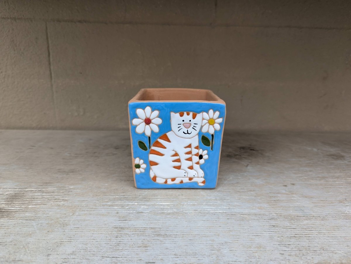 Vaso quadrato 9 cm Animali - | Idee regalo, artigianato, arredamento, design, tessuti e tombolo | Milleidee di Alessandro Magrini, Anghiari, Toscana