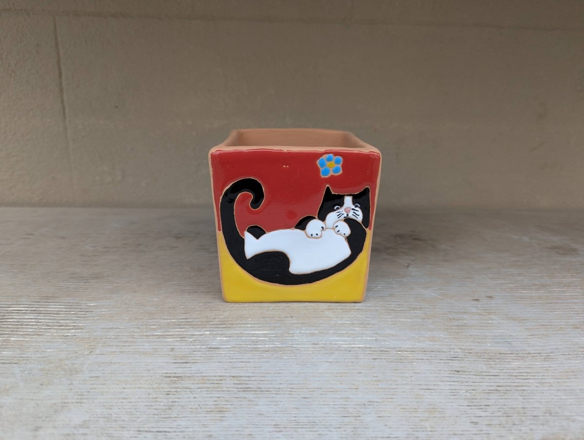 Vaso quadrato 9 cm Animali - | Idee regalo, artigianato, arredamento, design, tessuti e tombolo | Milleidee di Alessandro Magrini, Anghiari, Toscana