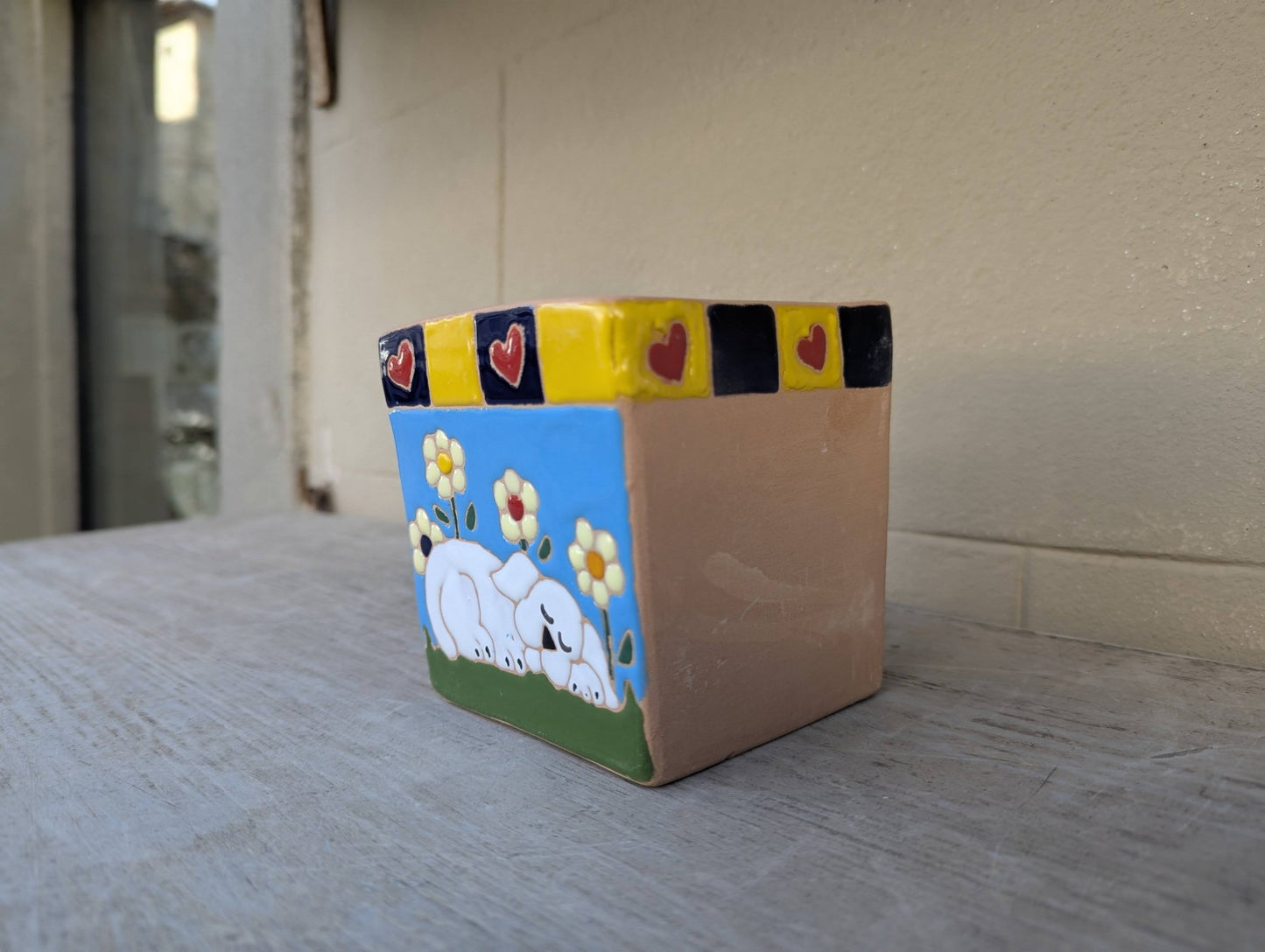 Vaso quadrato 9 cm - | Idee regalo, artigianato, arredamento, design, tessuti e tombolo | Milleidee di Alessandro Magrini, Anghiari, Toscana
