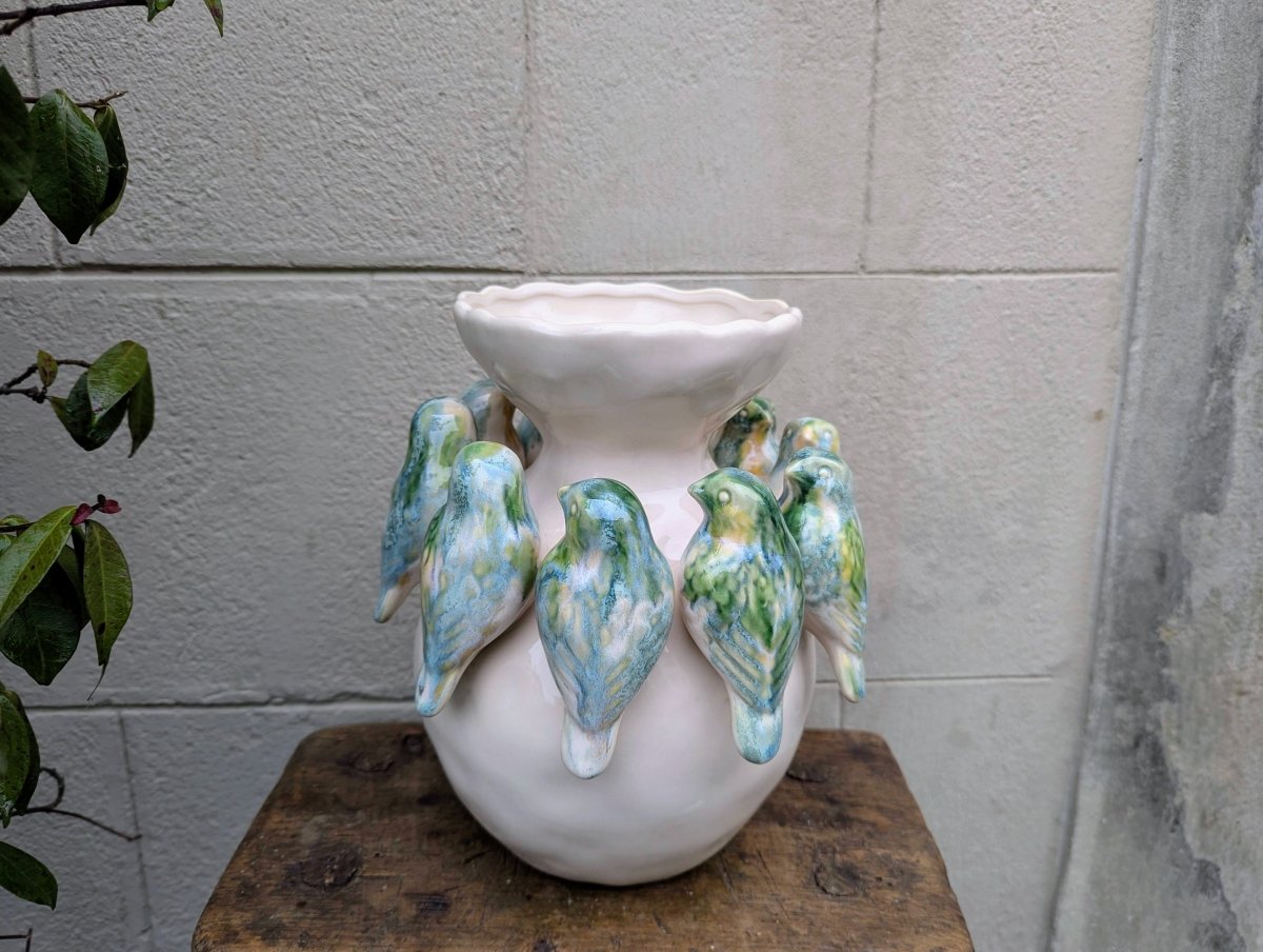 Vaso Uccelli - | Idee regalo, artigianato, arredamento, design, tessuti e tombolo | Milleidee di Alessandro Magrini, Anghiari, Toscana