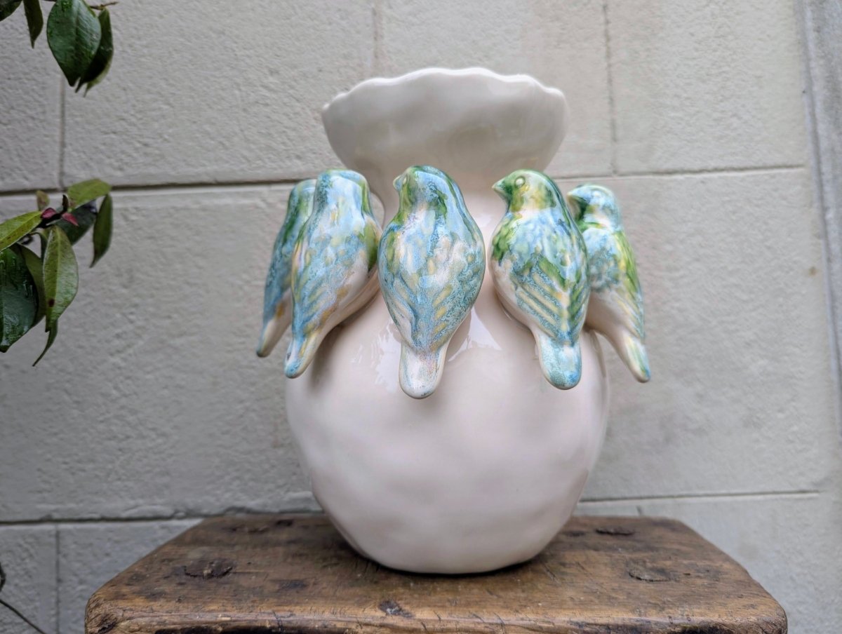 Vaso Uccelli - | Idee regalo, artigianato, arredamento, design, tessuti e tombolo | Milleidee di Alessandro Magrini, Anghiari, Toscana