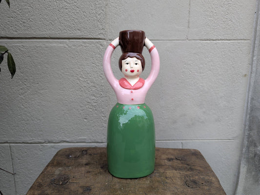Donna porta candela - | Idee regalo, artigianato, arredamento, design, tessuti e tombolo | Milleidee di Alessandro Magrini, Anghiari, Toscana