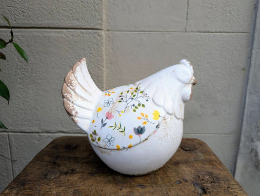 Gallina primavera in ceramica - | Idee regalo, artigianato, arredamento, design, tessuti e tombolo | Milleidee di Alessandro Magrini, Anghiari, Toscana