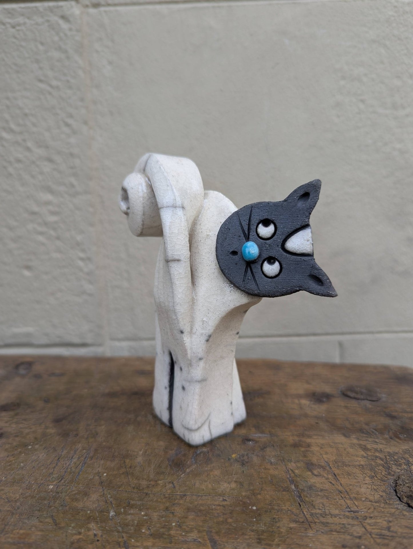 Raku - Gatto Bianco - | Idee regalo, artigianato, arredamento, design, tessuti e tombolo | Milleidee di Alessandro Magrini, Anghiari, Toscana