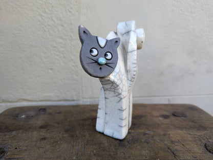 Raku - Gatto Bianco - | Idee regalo, artigianato, arredamento, design, tessuti e tombolo | Milleidee di Alessandro Magrini, Anghiari, Toscana