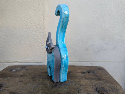 Raku - Gatto Blu - | Idee regalo, artigianato, arredamento, design, tessuti e tombolo | Milleidee di Alessandro Magrini, Anghiari, Toscana