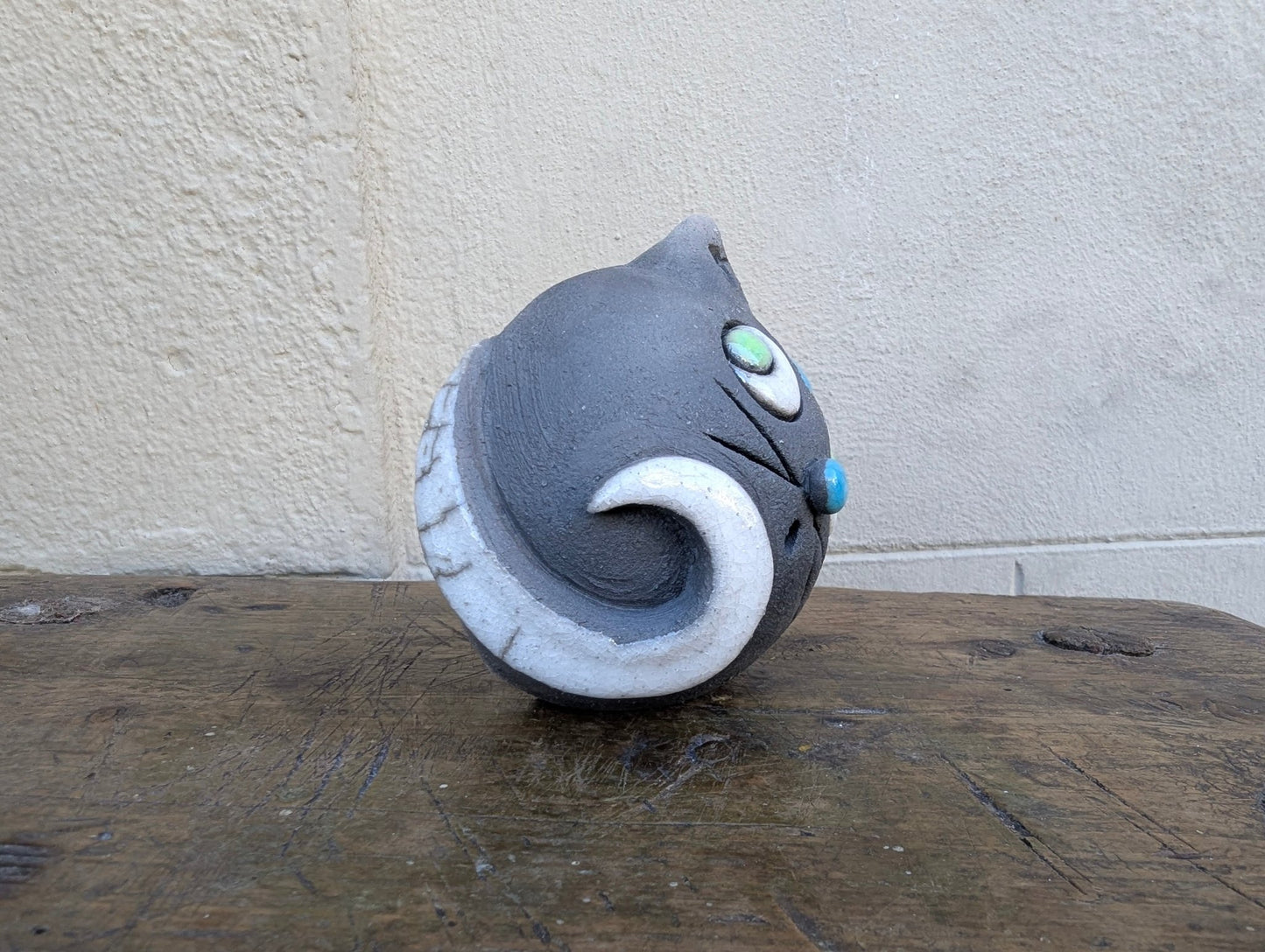 Raku - Gatto Nero - | Idee regalo, artigianato, arredamento, design, tessuti e tombolo | Milleidee di Alessandro Magrini, Anghiari, Toscana