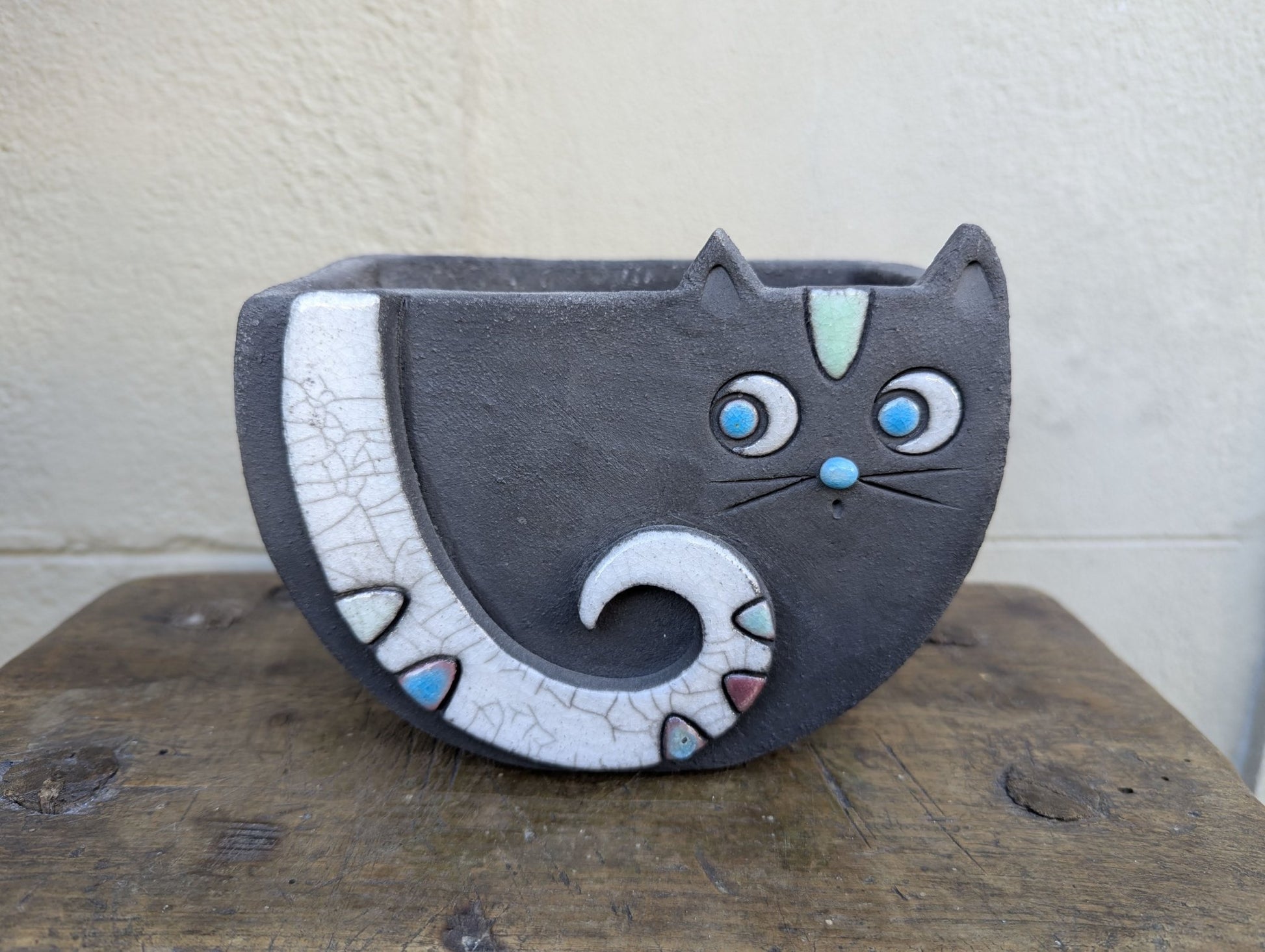 Raku - Gatto Nero - | Idee regalo, artigianato, arredamento, design, tessuti e tombolo | Milleidee di Alessandro Magrini, Anghiari, Toscana