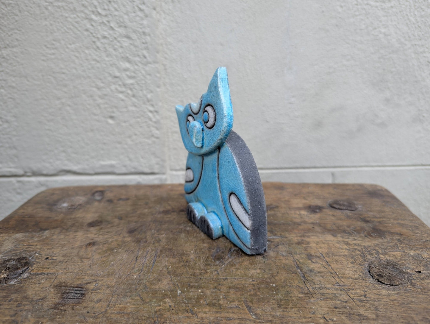 Raku - Gufo Azzurro - | Idee regalo, artigianato, arredamento, design, tessuti e tombolo | Milleidee di Alessandro Magrini, Anghiari, Toscana