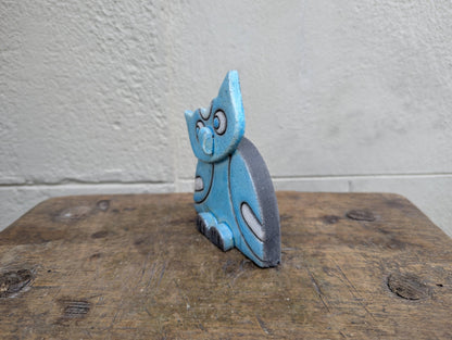 Raku - Gufo Azzurro - | Idee regalo, artigianato, arredamento, design, tessuti e tombolo | Milleidee di Alessandro Magrini, Anghiari, Toscana