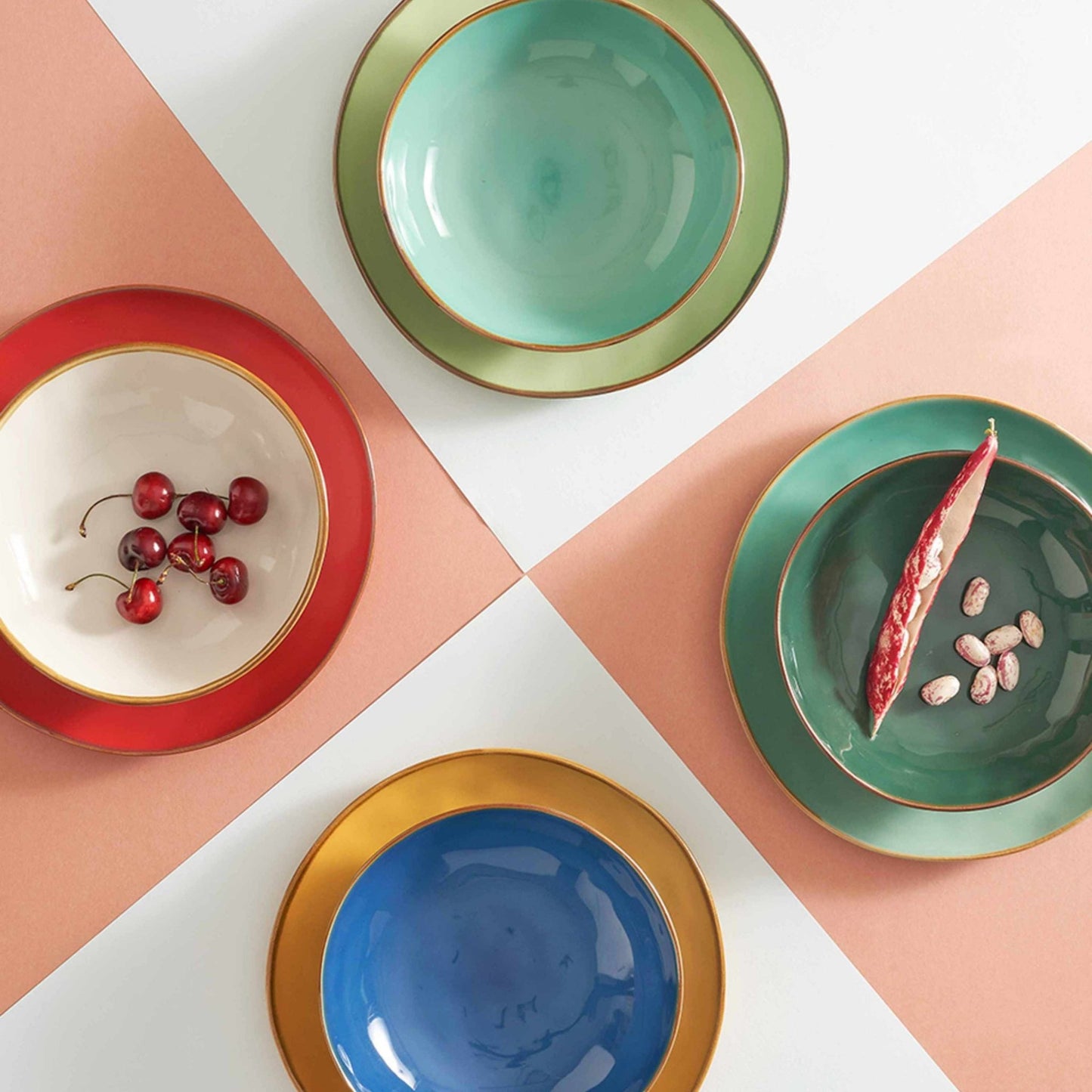 Rose & Tulipani - Piatto Fondo Concerto - Piatti in porcellana in stoneware di Rose e Tulipani | Idee regalo, artigianato, arredamento, design, tessuti e tombolo | Milleidee di Alessandro Magrini, Anghiari, Toscana